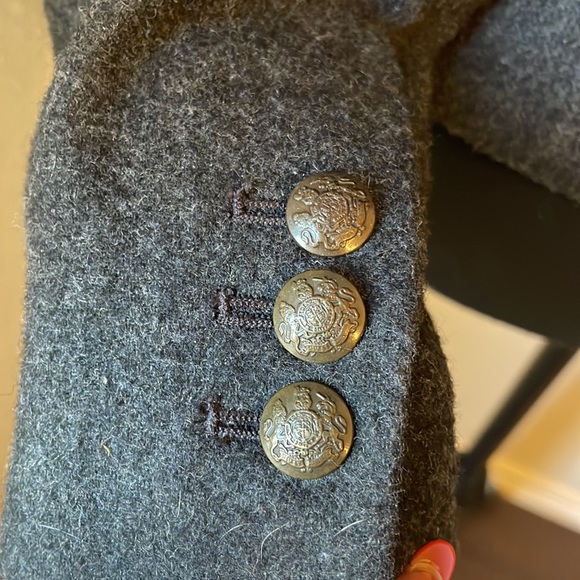 Banana Republic women’s charcoal grey military style pea coat light jacket. - Picture 6 of 12